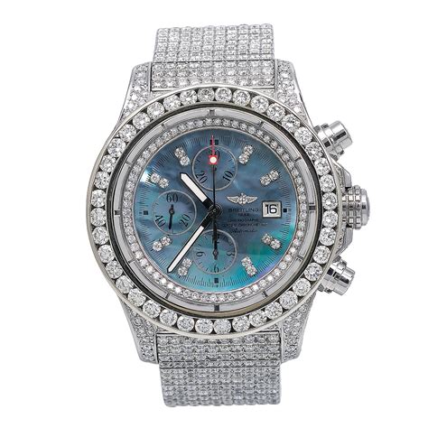 breitling watches with a diamond for men|breitling men's watch.